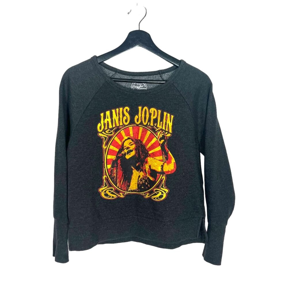Recycled Karma Dark Grey Janis Joplin Pull Over Sweater Small